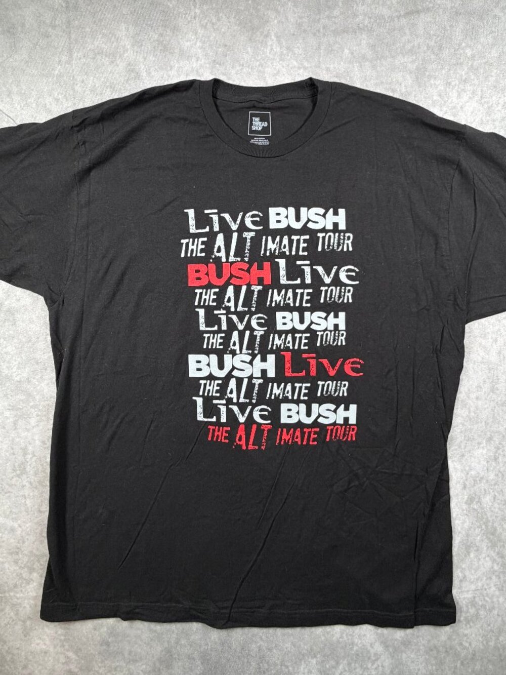 Bush Live ALTimate Tour T Shirt Men 2XL Black 100% Cotton Concert Tee